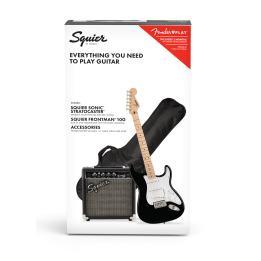 Acquista SQUIER Sonic Stratocaster Pack, Maple Fingerboard, Black, Gig Bag, 10g online | Merula Strumenti Musicali