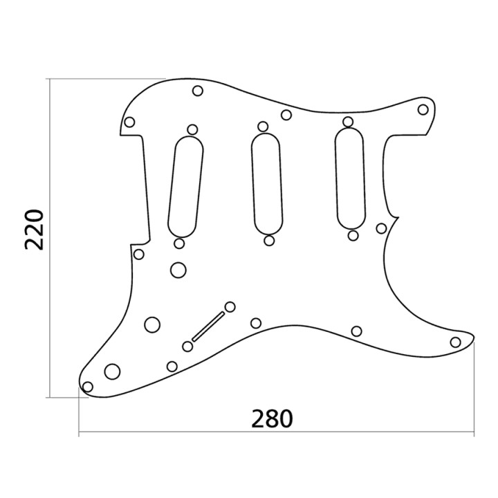 Acquista YELLOW PARTS EZ1100B BATTIPENNA 3 STRATI STRATOCASTER STYLE NERO online | Merula Strumenti Musicali