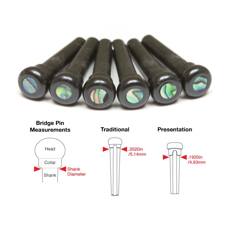 Acquista GRAPH TECH Pp-2000-00 Piroli Presentation Black/Paua Shell Dot 4mm 6pcs online | Merula Strumenti Musicali