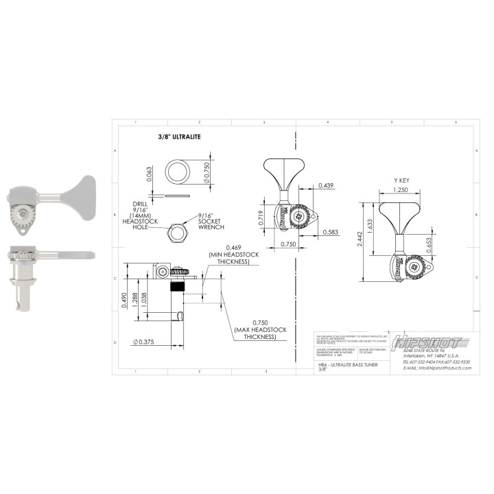 Acquista HIPSHOT HB6Y-3/8 online | Merula Strumenti Musicali