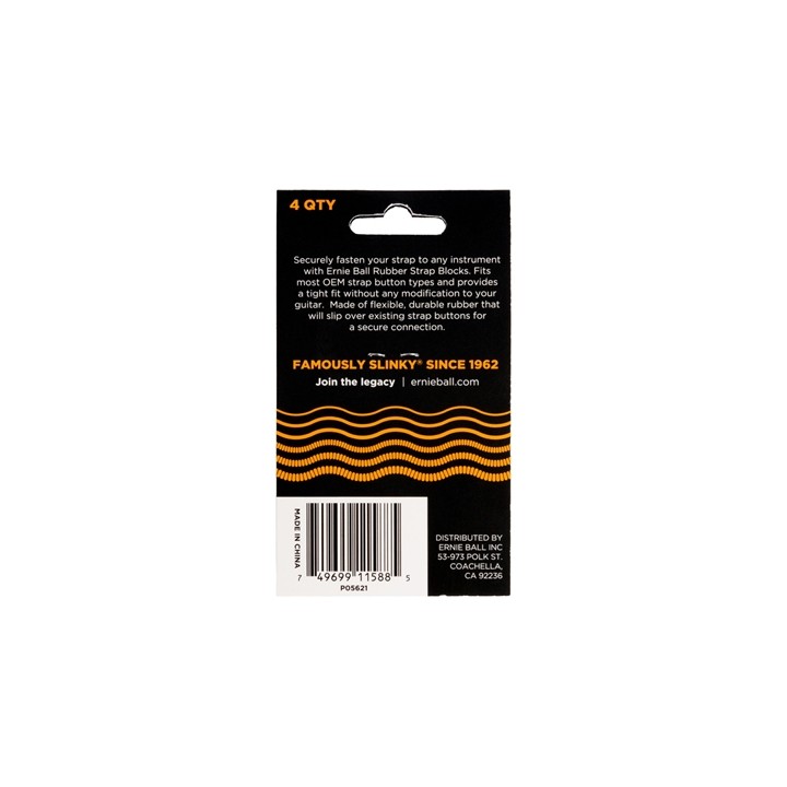 Acquista ERNIE BALL 5621 STRAP BLOCKS ORANGE online | Merula Strumenti Musicali
