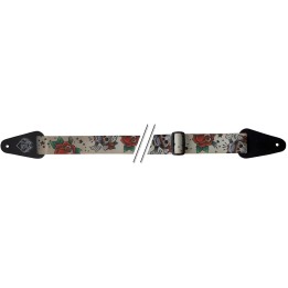 Acquista GEWA 531041 TRACOLLA PER CHITARRA TATTOO-EDITION SKULLS AND ROSES WHITE online | Merula Strumenti Musicali