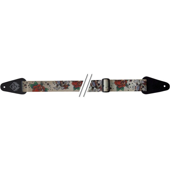 Acquista GEWA 531041 TRACOLLA PER CHITARRA TATTOO-EDITION SKULLS AND ROSES WHITE online | Merula Strumenti Musicali