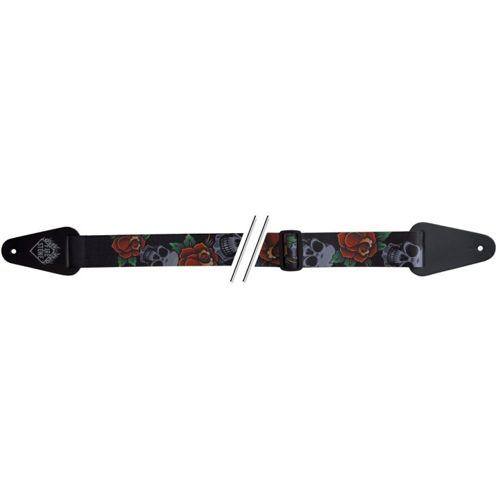 Acquista GEWA TRACOLLA PER CHITARRA F&S TATTOO-EDITION SKULLS AND ROSES BLACK 531042 online | Merula Strumenti Musicali