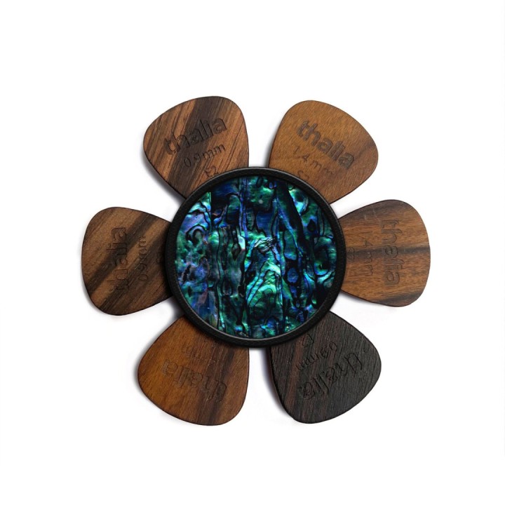 Thalia Pick puck blue abalone:  Porta plettri per strumenti a corda