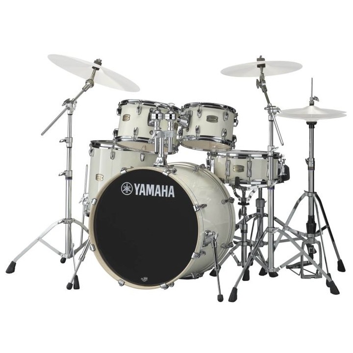 Yamaha | Stage Custom Birch Set Classic White + Hardware - SBP2F5 HW780 
