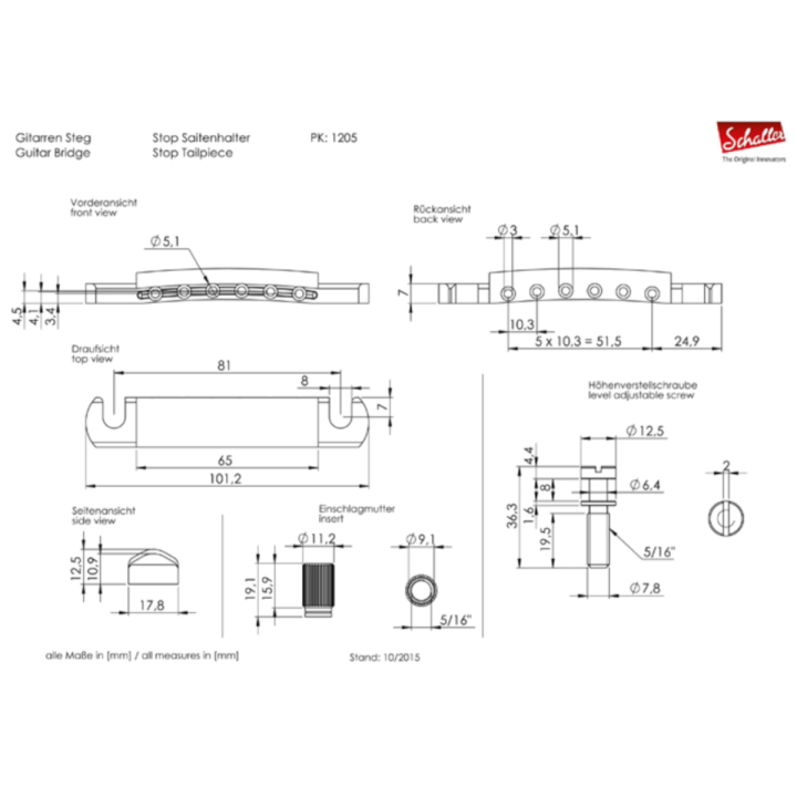 Acquista SCHALLER 12050100 STOP TAILPIECE online | Merula Strumenti Musicali
