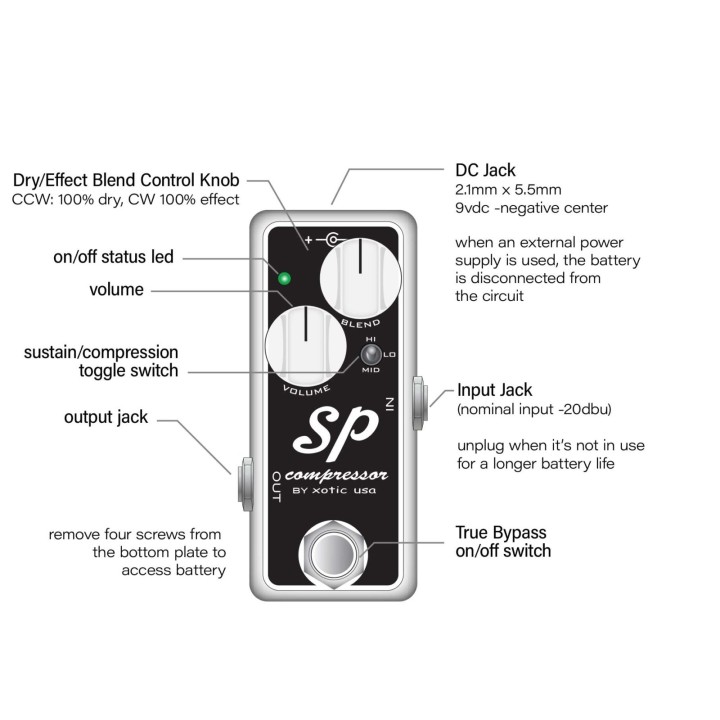 Acquista XOTIC Sp Compressor online | Merula Strumenti Musicali