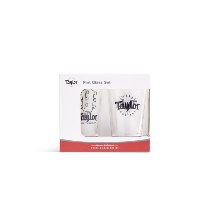 Acquista TAYLOR 1524 TAYLOR PINT GLASSES,BLK LOGO,2-PACK online | Merula Strumenti Musicali