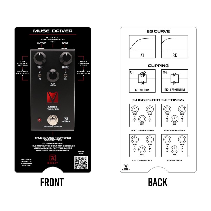 Acquista KEELEY Muse Driver - Andy Timmons Full Range Overdrive online | Merula Strumenti Musicali