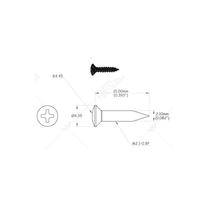 Acquista PARTS PLANET WO2110B CONFEZIONE 50 VITI TESTA OVALE-NERE online | Merula Strumenti Musicali