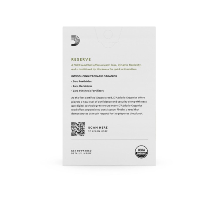Acquista D'ADDARIO ORGANICS RESERVE ANCE SAX ALTO MIb 3.0+ - ODJR10305 online | Merula Strumenti Musicali