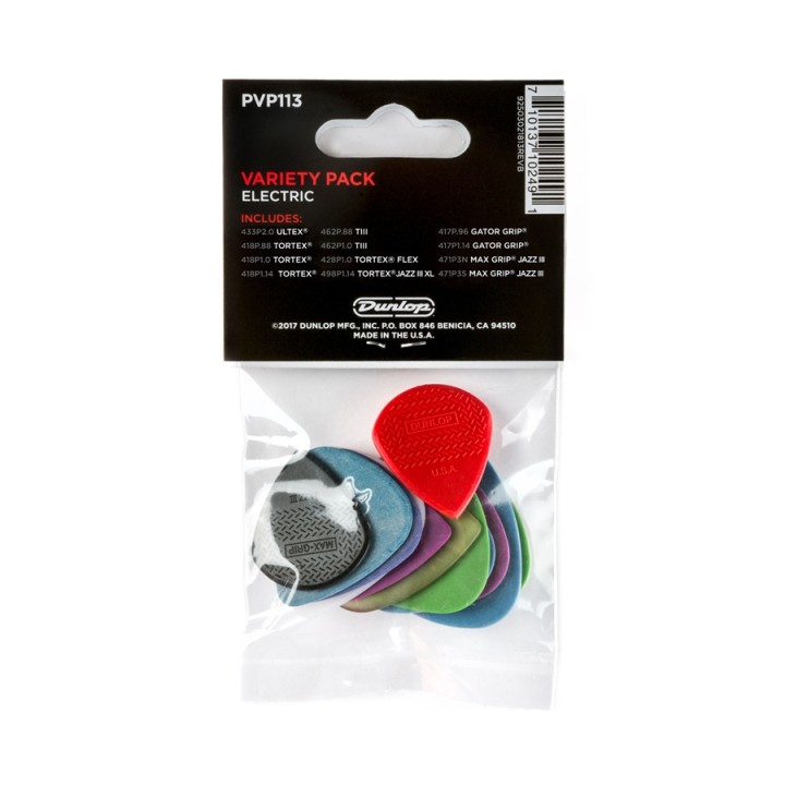 Acquista DUNLOP PVP113 ELECTRIC VARIETY PACK (BUSTA DA 12 PLETTRI) 04508238 online | Merula Strumenti Musicali
