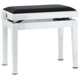 Acquista GEWA PANCA PER PIANO DELUXE BIANCO SATINATO SEDUTA NERA 130020 online | Merula Strumenti Musicali