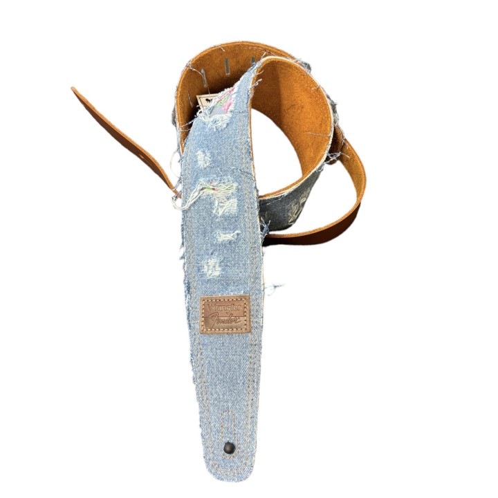 Acquista FENDER 0990638011 WRANGLER X FENDER RIP DENIM STRAP INDIGO online | Merula Strumenti Musicali