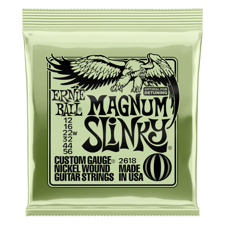 Acquista ERNIE BALL 2618 NICKEL WOUND MAGNUM SLINKY 12-56 online | Merula Strumenti Musicali