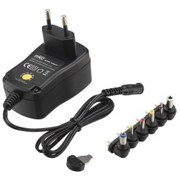 Acquista NEDIS Mkc-3k10gs Alimentatore Ac Univ. 12v 3-12v Dc 1.80 M 1000mah 6 Plug(S) Nero online | Merula Strumenti Musicali