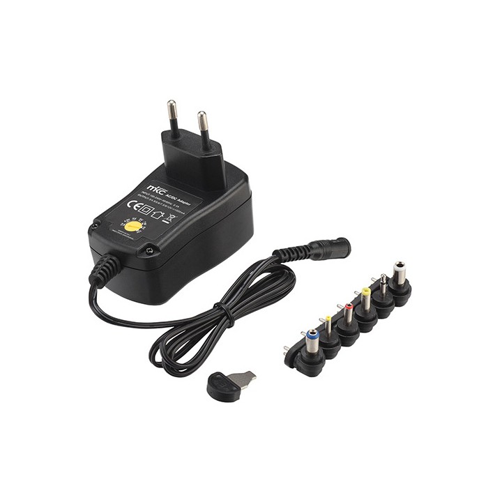 Acquista NEDIS Mkc-3k10gs Alimentatore Ac Univ. 12v 3-12v Dc 1.80 M 1000mah 6 Plug(S) Nero online | Merula Strumenti Musicali