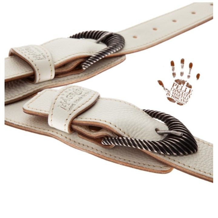 Acquista MAGRABO 301.001M TWIN BUCKLE TS CORE BIANCO 7 CM FIBBIE GROOVE ARGENTO online | Merula Strumenti Musicali
