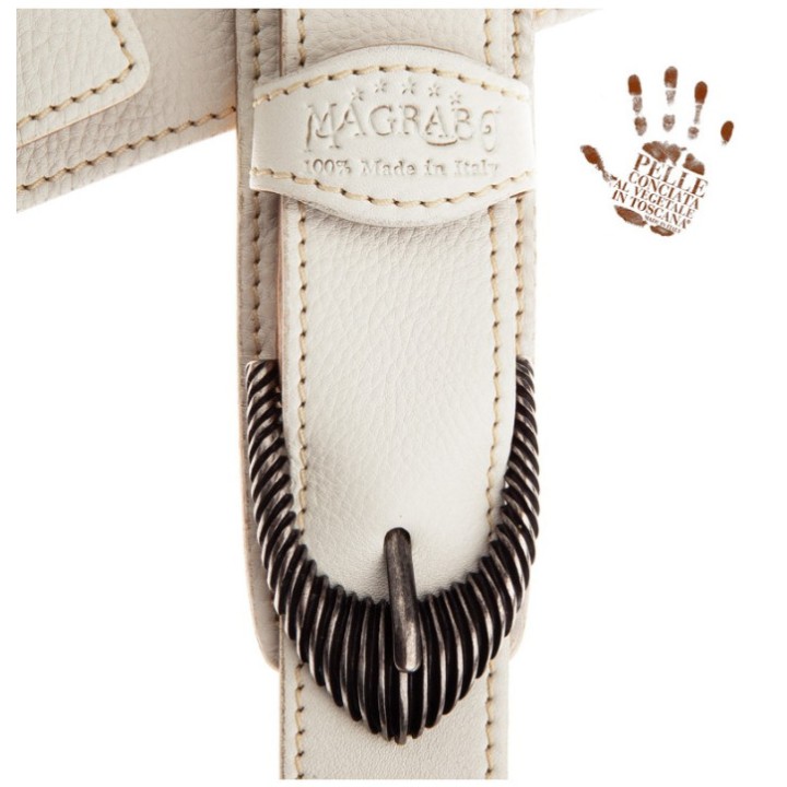 Acquista MAGRABO 301.001M TWIN BUCKLE TS CORE BIANCO 7 CM FIBBIE GROOVE ARGENTO online | Merula Strumenti Musicali