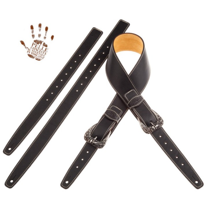 Acquista MAGRABO 301.011M TWIN BUCKLE TS CORE NERO 7 CM FIBBIE SKULL & ROSES ARGENTO online | Merula Strumenti Musicali