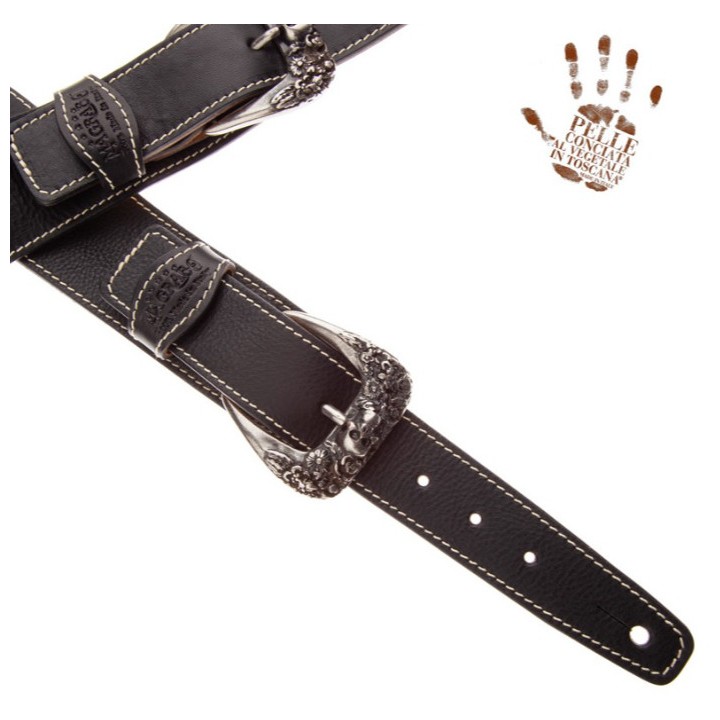 Acquista MAGRABO 301.011M TWIN BUCKLE TS CORE NERO 7 CM FIBBIE SKULL & ROSES ARGENTO online | Merula Strumenti Musicali
