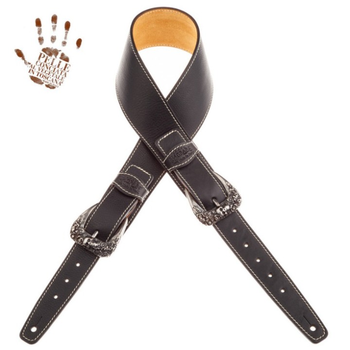 Acquista MAGRABO 301.011M TWIN BUCKLE TS CORE NERO 7 CM FIBBIE SKULL & ROSES ARGENTO online | Merula Strumenti Musicali