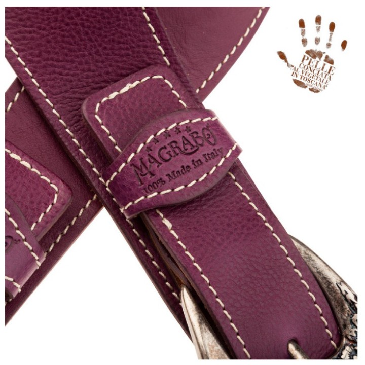Acquista MAGRABO 301.120M TWIN BUCKLE TS CORE VIOLA 7 CM FIBBIE SKULL & ROSES ARGENTO online | Merula Strumenti Musicali