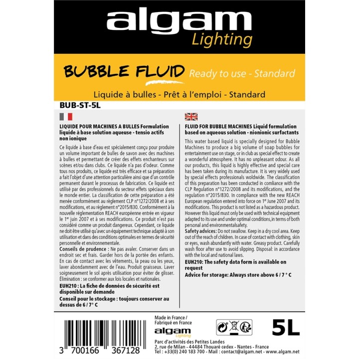 Algam Lighting BUB-ST-5L - Liquido per Macchina Bolle
