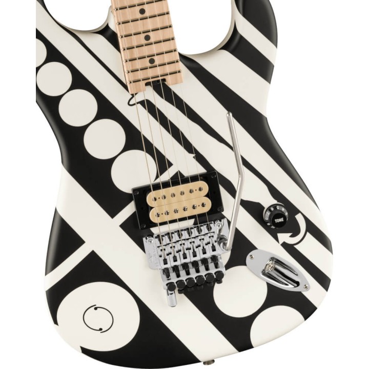 Acquista Evh Striped Series Circles, Maple Fingerboard, White And Black online | Merula Strumenti Musicali