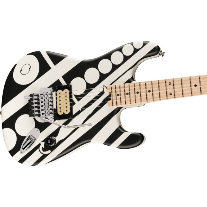 Acquista Evh Striped Series Circles, Maple Fingerboard, White And Black online | Merula Strumenti Musicali