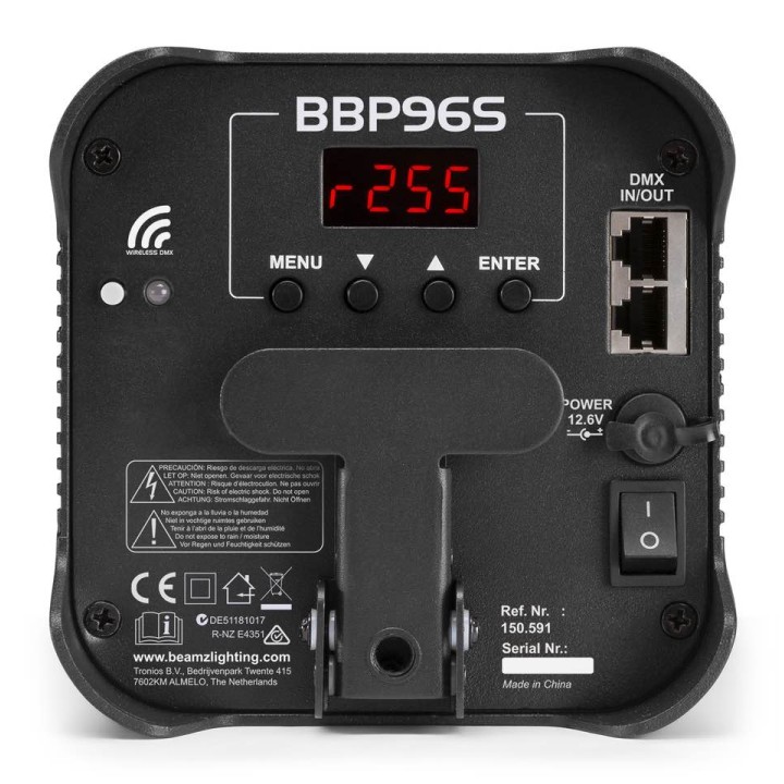 Beamz - BBP96SB Uplight 6x12w 6in1 El Irc
