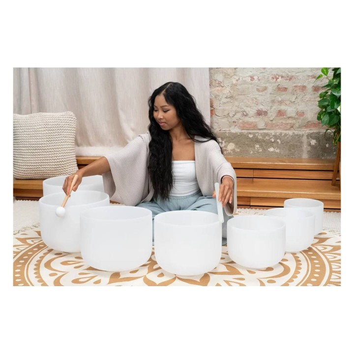 Acquista SONIC ENERGY SET DI CRYSTAL SINGING BOWLS WHITE-FROSTED - CSBSETCHA online | Merula Strumenti Musicali