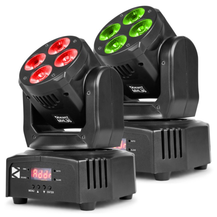 Acquista BEAMZ MHL36 SET 2XWASH 4X9W 3IN1 INCL BAG online | Merula Strumenti Musicali
