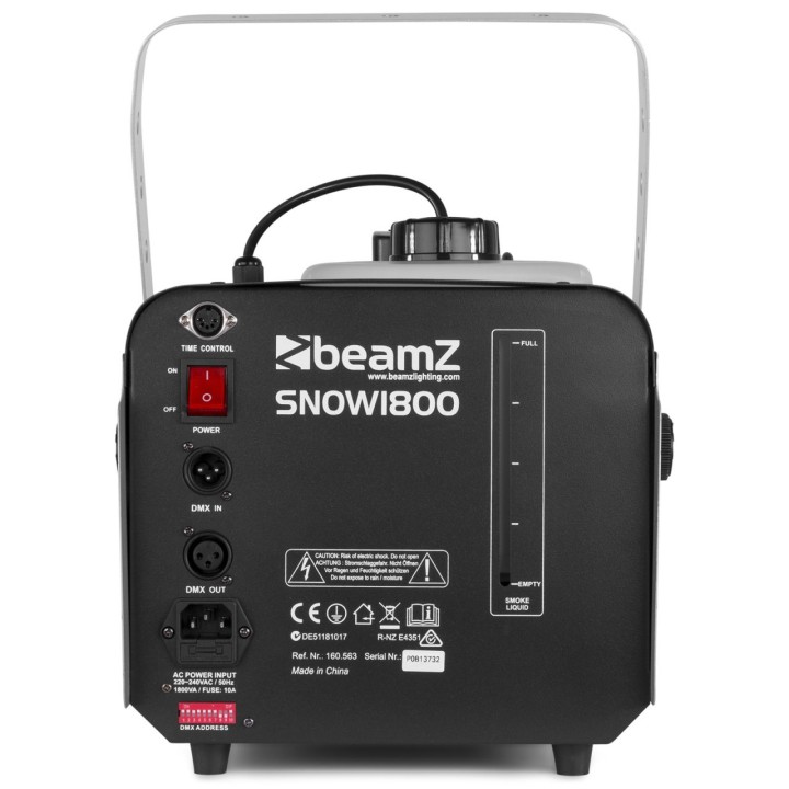 Acquista BEAMZ SNOW1800 SNOWMACHINE DMX online | Merula Strumenti Musicali