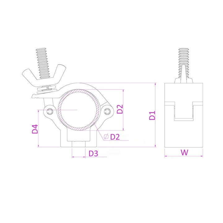 Acquista BEAMZ BC35B-75 HALF COUPLER SL 75KG BL online | Merula Strumenti Musicali