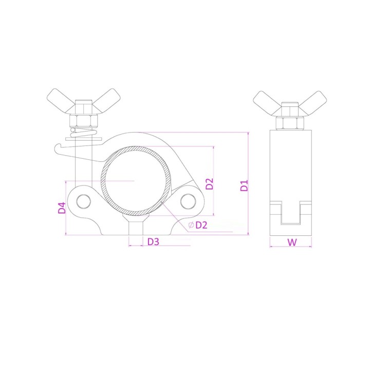 Acquista BEAMZ BC50B-200 HALF COUPLER SL 200KG BL. online | Merula Strumenti Musicali