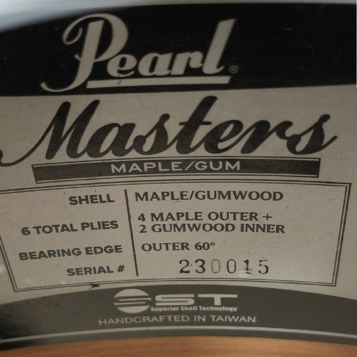 Pearl | Masters Maple Gum Set 4pz Piano Black Drum set acustico