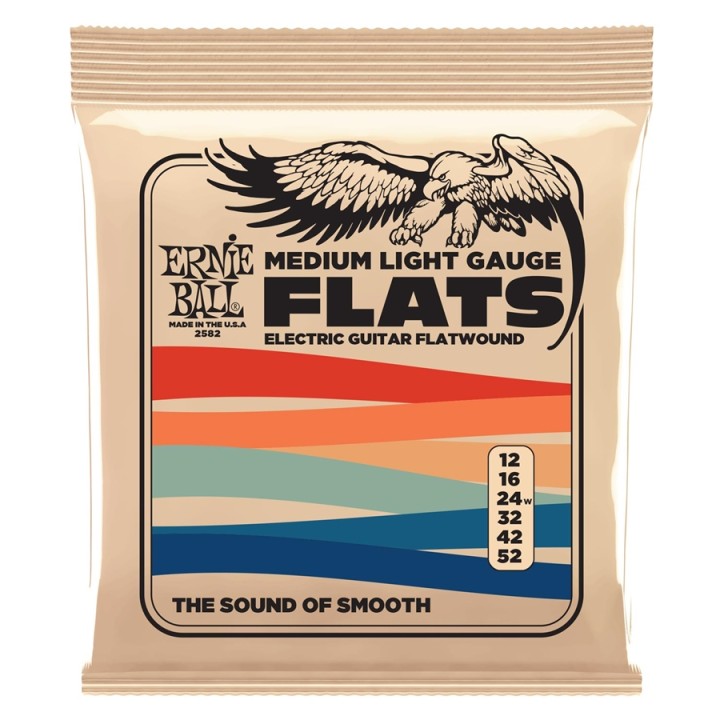 Acquista ERNIE BALL 2582 MEDIUM-LIGHT FLAT EL GUITAR 12-52 online | Merula Strumenti Musicali