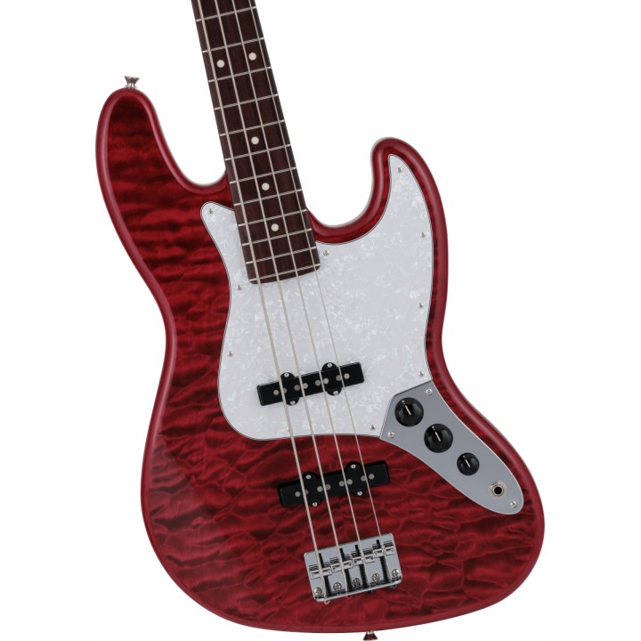 FENDER - 2024 Collection Made in Japan Hybrid II Jazz Bass, Rosewood Fingerboard, Quilt Red Beryl | Merula Strumenti Musicali