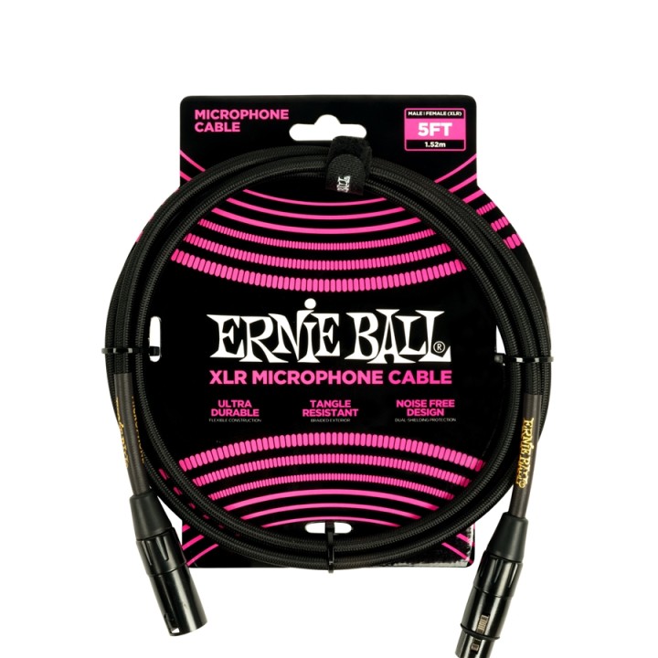 Acquista ERNIE BALL 6390 CAVO MICROFONICO BRAIDED NERO 1,5 M online | Merula Strumenti Musicali