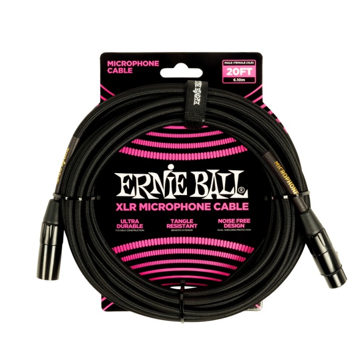 Acquista ERNIE BALL 6392 CAVO MICROFONICO BRAIDED NERO 6 M online | Merula Strumenti Musicali