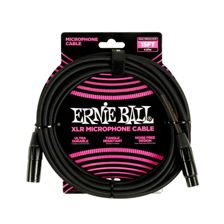 Acquista ERNIE BALL 6391 CAVO MICROFONICO BRAIDED NERO 4,5 M online | Merula Strumenti Musicali