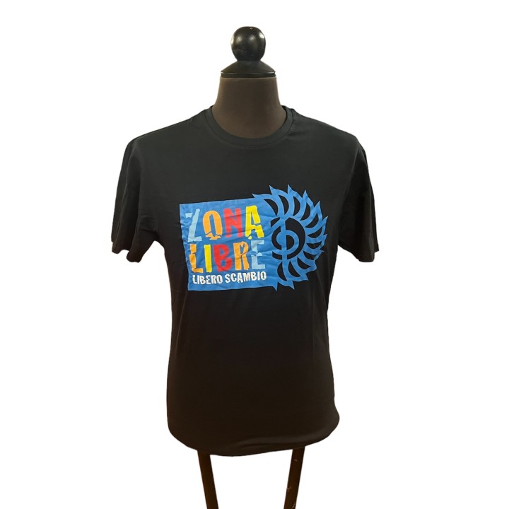 Acquista MERULA T-SHIRT ZONA LIBRE NERA TAGLIA L online | Merula Strumenti Musicali