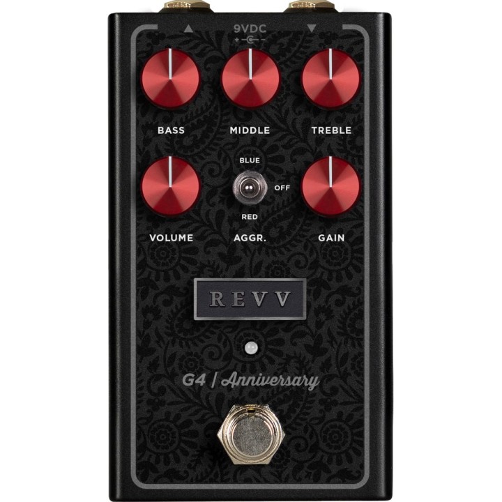 Revv | G4 Anniversary Edition, Preamp/Overdrive/Distortion Pedal, Red. MERULA