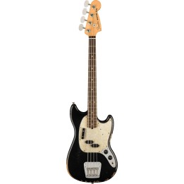 FENDER - JMJ Road Worn Mustang Bass, Black | Merula Strumenti Musicali