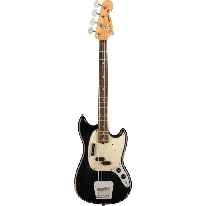 FENDER - JMJ Road Worn Mustang Bass, Black | Merula Strumenti Musicali