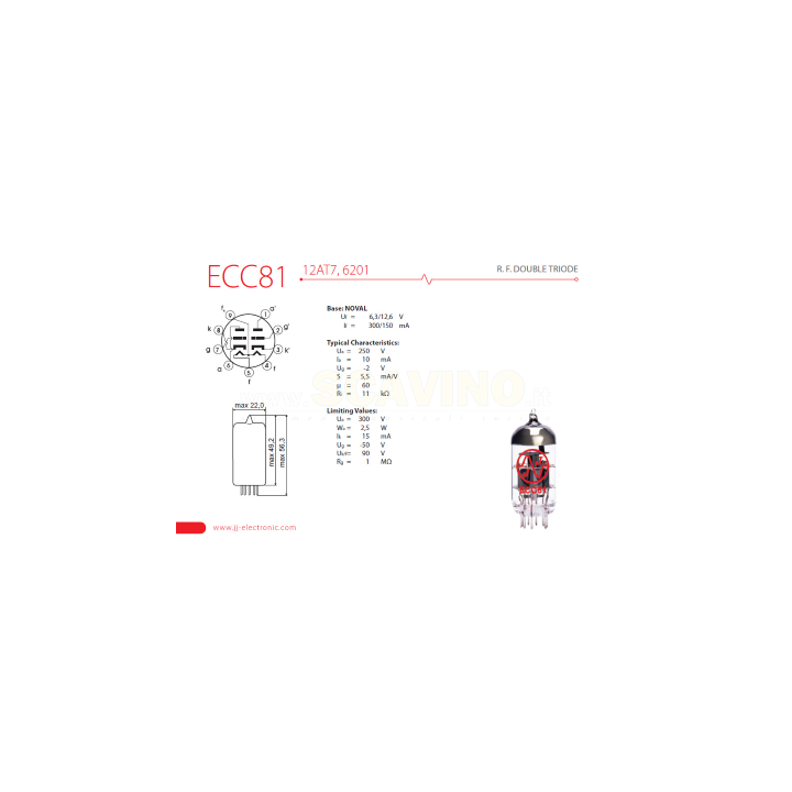 Acquista JJ ELECTRONICS 12at7tes - Ecc81 online | Merula Strumenti Musicali
