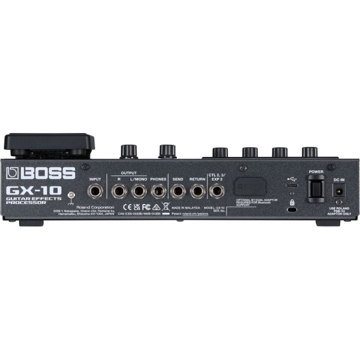 BOSS - GX-10 Pedaliera multieffetti per chitarra, Merula