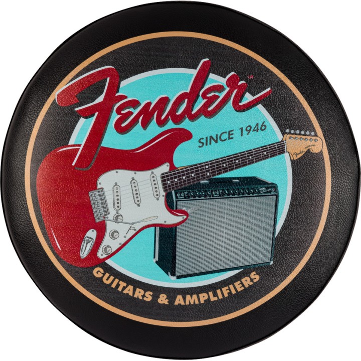 Fender | 9192022014  Guitars & Amps Pick Pouch Barstool, Black/Black, 24"